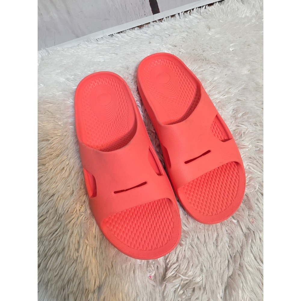 Revitalign PWR-BRIDGE Recovery Slide Sandals Neon Coral Pink Womens Size 9